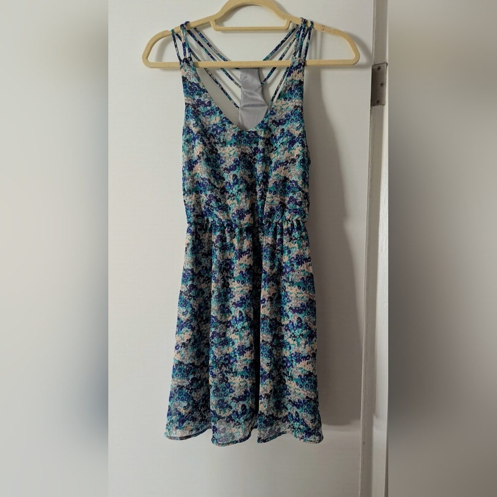Lush Blue and White Floral Dress